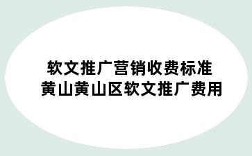 软文推广营销收费标准 黄山黄山区软文推广费用